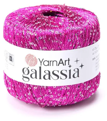 Produktbild von YarnArt Galassia 5802 Paillettengarn Fuchsia Silber 25g