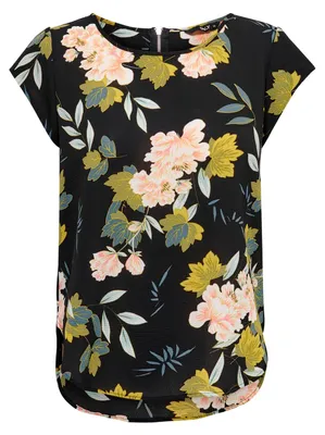 Produktbild von Print Kurzarm Bluse Basic Rundhals Blouse Shirt Oberteil ONLVIC | 34