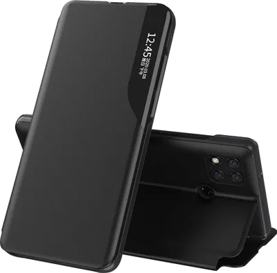 Immagine prodotto di Custodia per Redmi 9C, Smart View Window Flip Stand Custodia protettiva in Finto cuoio per Xiaomi Redmi 9C nero