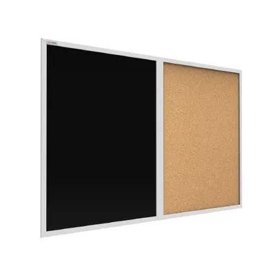 Obrázok produktu pre Allboards tabuľa COMBI čierny magnetický korok 90x60 cm bielý rám MDF