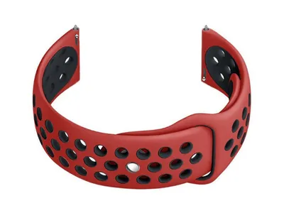 Produktbild von Gummiband für Smartwatch U11 – rot/schwarz – 20 mm