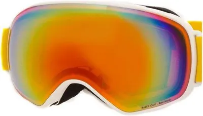 Productafbeelding van Unyqoos® Red Bull skibril ALLEY OOP, uniseks – wit, met een spiegelende blauw-violette kunststoflens, verstelbare band met siliconen
