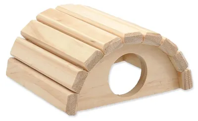 Produktbild von SMALL ANIMALS Halbkreisförmiges Holzhaus 16,5 x 15 x 8 cm