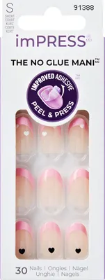 Image de KISS | Ongles artificiels - Coeurs français - Courts - Application facile - Durables jusqu'à 7 jours