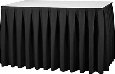 Produktbild von Schwarze Tischskirting mit Kellerfalte: 490 x 73 cm