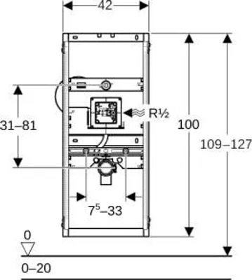Produktbild von Geberit 461689001 GIS Element für Urinal, 114 cm-132 cm