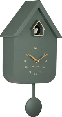Produktbild von Karlsson - Wanduhr Solo Color Cuckoo - Dschungelgrün - 6x21,5x41cm