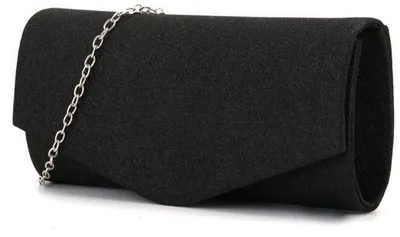 Produktbild von Elegante Frauen-Clutch mit Glitzer-Überzug, abnehmbarer Kette, schwarz