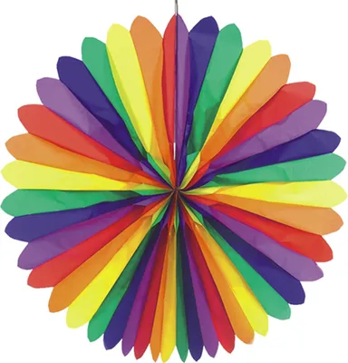 Produktbild von Papstar Dekofächer Ø 120 cm Rainbow schwer entflammbar 19368