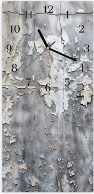 Produktbild von Wanduhr aus Glas mit Motiv Abblätternde Wand- 30 x 60 cm - inkl. Aufhängesystem