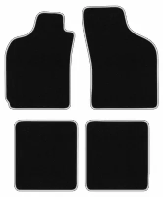 Produktbild von Fußmatten Automatten Velours Schwarz/Silber für Fiat Palio 1996-2004 Set 4-tlg