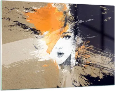 Produktbild von Bilder auf glas - Abstraktion Frau - 120x80cm - Glasbilder - Wandbilder - Kunstdruck - zum Aufhängen bereit - Wanddekoration aus Glas - Glas Bilder - Wandbild auf Glas - Einteilig - GAA120x80-3656