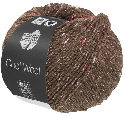 Produktbild von Lana Grossa Cool Wool Big DOTS 50 g Wolle Tweedgarn 125 m Farbe 111 - Graubraun