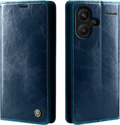 Produktbild von Handyhülle für Xiaomi Redmi Note 13 Pro+ 5G Kunstleder Flip Cover Hülle RFID Schutz Case Kartenfach Farbe: Blau