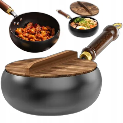 Produktbild von CLEARLY Japanische Gusseisenpfanne 26 cm mit Holzdeckel für Induktion