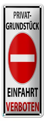 Produktbild von Blechschild Hinweis Privat Einfahrt verboten, 27x10 cm, Blechschilder Achtung Widerrechtlich
