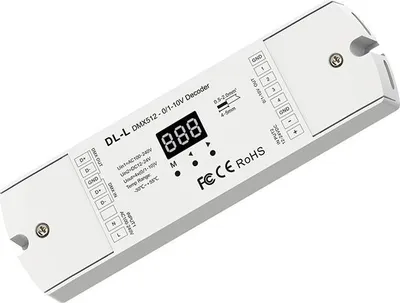 Produktbild von DL-L DMX512 auf 0/1–10V LED Konverter – 4-Kanal, 12–24V DC, 0–10V Ausgang