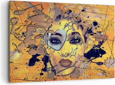 Produktbild von Bild auf Leinwand - Leinwandbild - Gesicht Frau - 120x80cm - Wand Bild - Wanddeko - Wandbilder - Leinwanddruck - Bilder - Kunstdruck - Wanddekoration - Leinwand bilder - Wandkunst - AA120x80-3513
