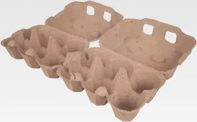 Produktbild von Eierverpackungen Holzschliff unbedruckt 2 x 6er cappuccino oder rapsgrün, 45 Stück