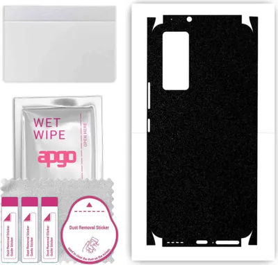 Produktbild von apgo Rückseite + Seiten Schutzfolie, Skin, kompatibel mit Vivo V21e 5G, Hinten Displayschutzfolie aus Vinylfolie, kratzfest, einfache Montage - Mattschwarz