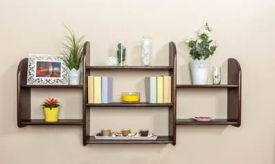 Produktbild von Bücherregal - 150 cm breit, Kiefer Holz-Massiv, Farbe: Nuss
