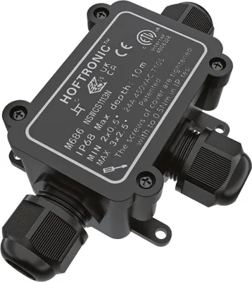 Image de HOFTRONIC - Boîtier d'encastrement IP68 126x63x39 mm 3 entrées Noir