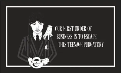 Immagine prodotto di Mercoledì - Zerbino "Teenage Purgatory" CD813 (taglia unica) (nero/bianco)