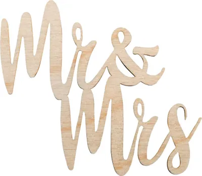 Image de Mini texte en bois "Mr & Mrs