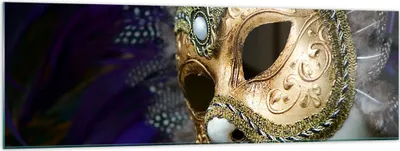 Produktbild von Bilder auf glas - Maske Gesicht Mysterium - 160x50cm - Glasbilder - Wandbilder - Kunstdruck - zum Aufhängen bereit - Wanddekoration aus Glas - Glas Bilder - Wandbild auf Glas - GAB160x50-0147
