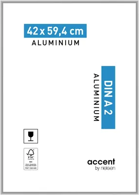 Produktbild von accent by nielsen Aluminium Bilderrahmen Accent, 42x59,4 cm (A2), Silber Matt
