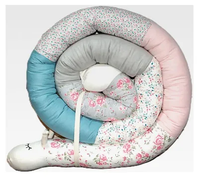 Produktbild von Bettschnecke, Bettschlange XXL (Motiv Pastell) Länge 250cm - personalisierbar Seitenschläferkissen, Stillkissen
