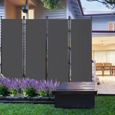 Produktbild von Lospitch Paravent Paravants & Raumteiler Spanische Wand Zimmer Trennwand Outdoor Raumteiler Raumtrenner 4 fach Anthrazit