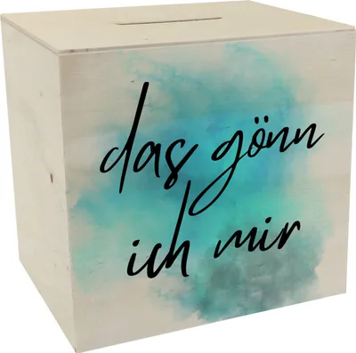 Produktbild von Das gönn ich mir Spardose aus Holz mit Spruch