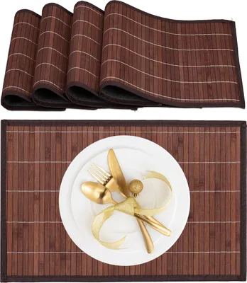 Produktbild von relaxdays Tischset 4er Set Bambus