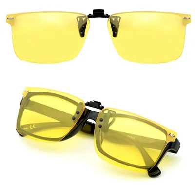 Produktbild von CREYESTAL Polarisiert Nachtfahrbrille Clip für Brillenträger, Überzieh Nachtsich