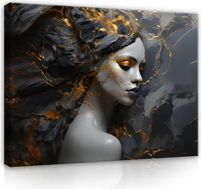 Produktbild von Leinwandbilder Abstrakt Marmor Frau 120x80 cm XXL Modern Canvas Bild auf Leinwand Bilder Leinwandbild Wandbilder Wohnzimmer Schlafzimmer