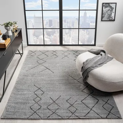 Produktbild von Kurzflor Teppich Skandinavisch Berberlook Wohnzimmer Schlafzimmer Modern Streifen