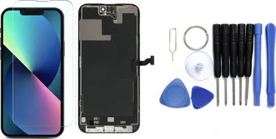 Produktbild von Display für iPhone Ersatzdisplay, Ersatzbildschirm mit Rahmen – LCD/OLED Display für iPhone  optional mit Werkzeugset – IPhone 14 Pro Max / Werkzeug + Panzerschutzglas