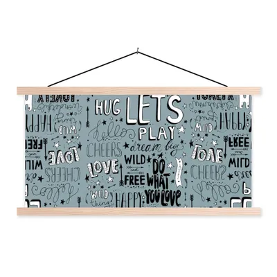 Produktbild von MuchoWow® Textilposter Zitate - Baby - Worte - Sprichwörter - Kinder - Kinder 120x60 cm mit holzfarbenen Rahmen - Klemmleiste
