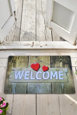 Produktbild von Conceptum Hypnose, Pvc- Pvc Wooden Heart CHL, Bunt, Fußmatten, 40 x 60 cm, 100% PVC