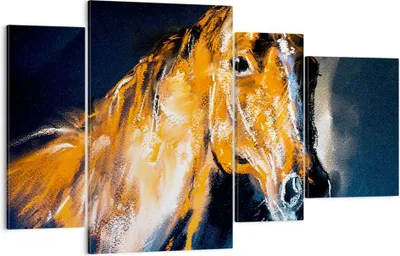 Produktbild von Bild auf Leinwand - Leinwandbild - Pferd Natur Tier - 120x70cm - Wand Bild - Wanddeko - Wandbilder - Leinwanddruck - Bilder - Kunstdruck - Wanddekoration - Leinwand bilder - Wandkunst - DL120x70-3425