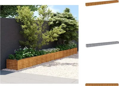 Obrázok produktu pre vidaXL Zvýšený záhon 580x50x36 cm Corten oceľ - Kvetináče a sadenice