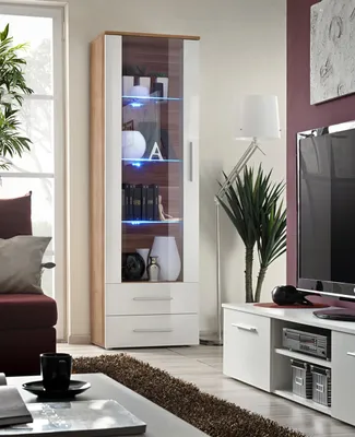 Produktbild von Designer Braun Vitrine Stil Modern Wohnzimmermöbel Luxus Neu Einrichtung