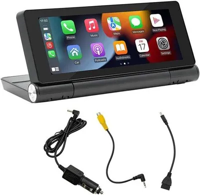 Image de Écran de voiture portable de 6,86 pouces, écran pivotant à 180 degrés, navigation tactile sans CarPlay ni Android Auto