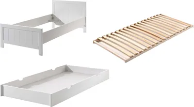 Produktbild von Jugendzimmer-Set >ERIK< in Weiß aus Massiv Kiefer und MDF - 208x77x96cm (BxHxT)