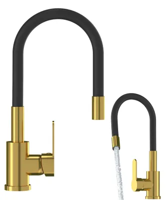Produktbild von Granitan | GRADO - Küchenarmatur - Flexibler Auslauf - 360° schwenkbar - Gold - Keramikkopf