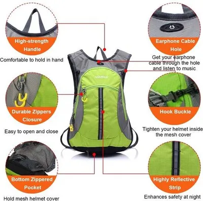Produktbild von Famanu Rucksack 15 Liter - Ergonomisch, Wasserdicht, Mit Helmnetz