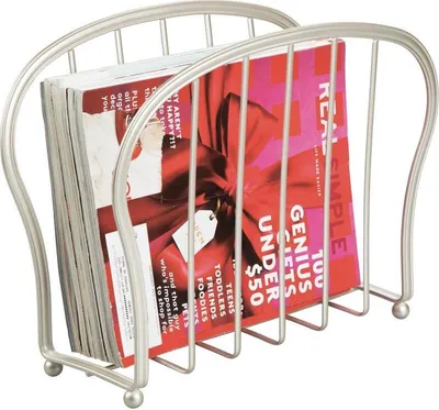 Produktbild von Zeitungshalter Metall silber Magazinständer Zeitschriftenkorb 35,6 cm mDesign