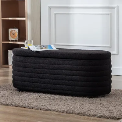 Imagen del producto de Banco de almacenamiento - Puf con asiento - Banco de almacenamiento - Banco de almacenamiento con asiento - Puf de almacenamiento  - 120 litros de capacidad de almacenamiento