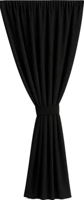 Produktbild von Gartenvorhang 1 Stück 155x240cm, Garten Vorhang Schwarz, Terrasse Vorhang, wasserdichter Außenvorhang, Balkon Vorhang, Außenvorhang